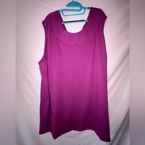 Roaman's Pink Sleeveless Top with Scoop Neck